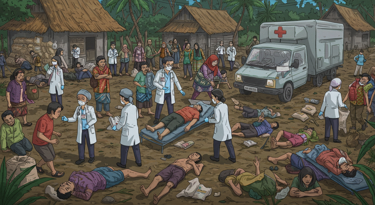 Ilustrasi keracunan massal akibat Program Makanan Gratis di Jawa Barat, warga dirawat di fasilitas kesehatan.